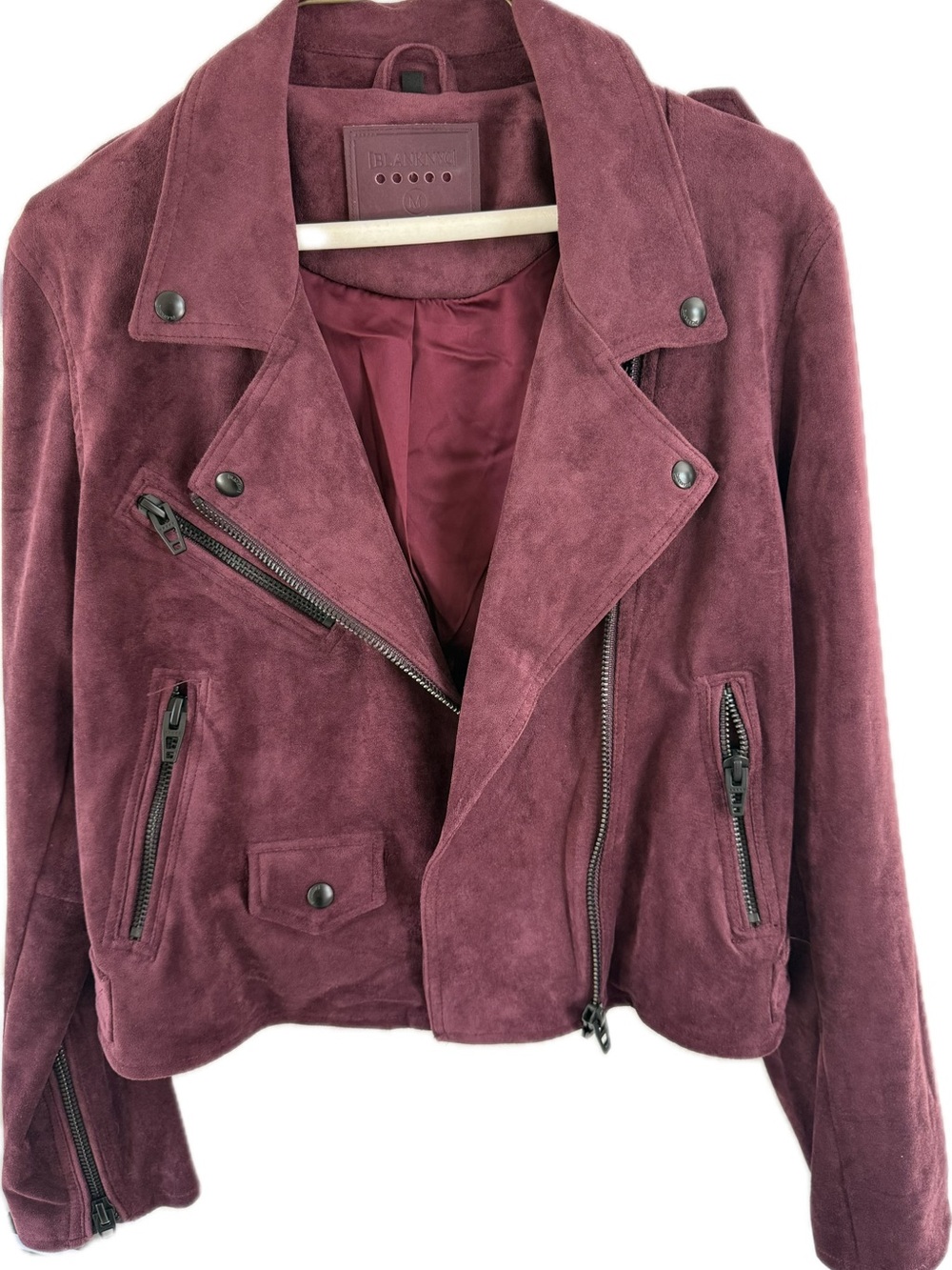 Blank NYC Suede Moto Jacket - Wine